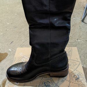FREE PEOPLE Arya Riding Boots, Black Leather - NEW w/ BOX EU SIZE: 39/US SIZE: 9